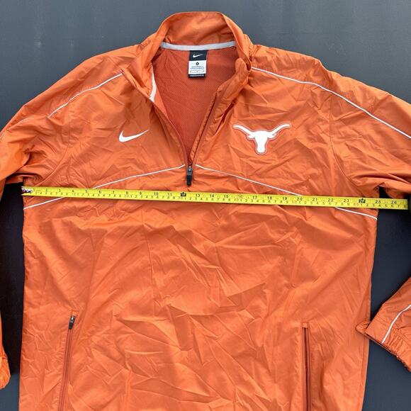 Texas Longhorns Nike Men’s Medium Orange Windbreaker 1/4 Zip Pullover Zip Pocket - Picture 5 of 11
